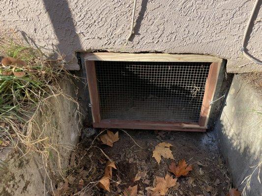 New door for crawl space