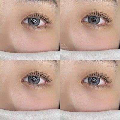 Keratin lash lifting with tinting