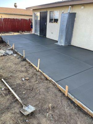 Concrete laid