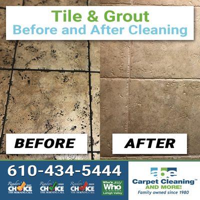 Tile and Grout Before and After