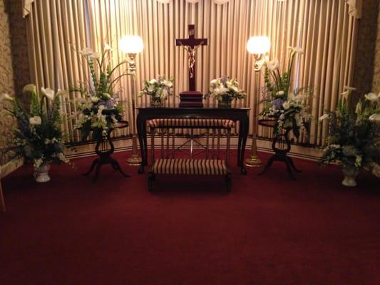 This is how a cremation is arranged in our parlor.