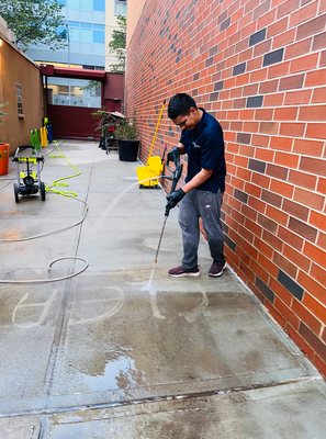 Power washing patios, walks, balconies.