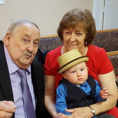 Mom, Dad & Nathan ready for church.