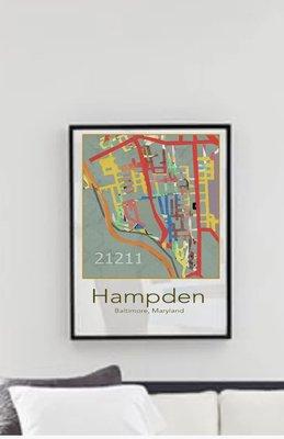 Hampden Art Map Print