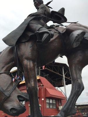 Statue in front of Round-Up location