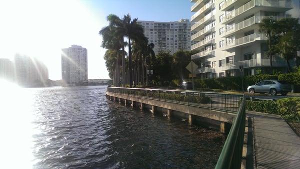 Nice walkway along the water to The Fresh Market on Biscayne blvd