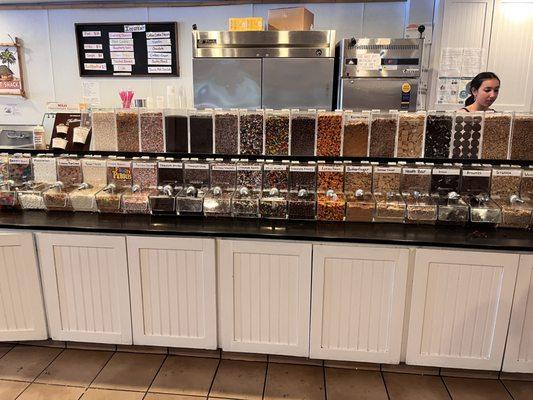 Huge selection of toppings