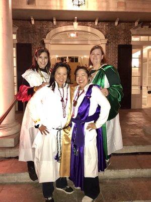 Another shot of our color coordinated togas!