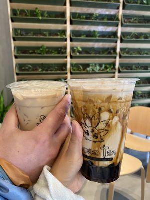 Winter melon milk tea and brown sugar milk tea