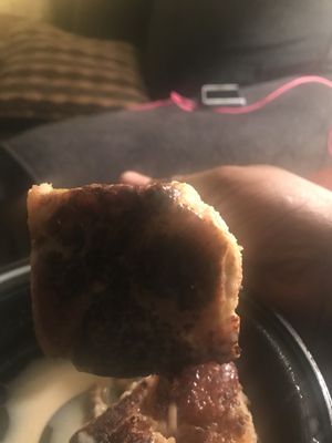 Burned coconut  bread  pudding