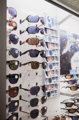 We offer a wide range of  sunglasses from brands like Costa Del Mar, Bajio, and Calcutta!