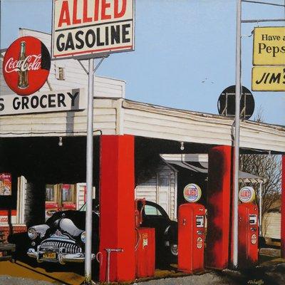 John Schaeffer; Fill'er Up; 2017; acrylic on canvas