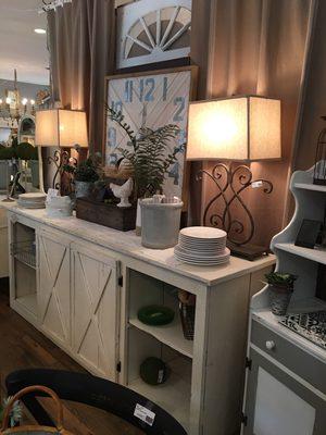 Farmhouse style sideboard constructed locally for The White Rabbit St. Louis.