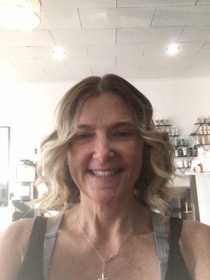 Happy client! Curl, wand, bounce they held up great ALL night for New Year's Eve 2020. Stylist Karina and she is super talented