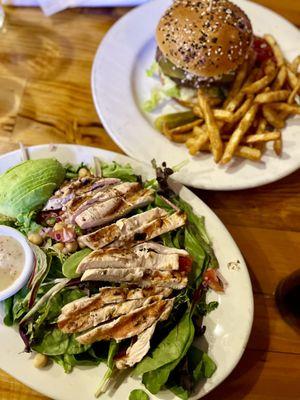 Chicken Avocado Salad Hatch Green Chile Bison Burger