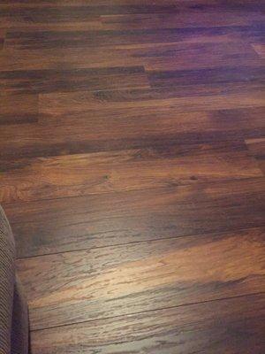 Laminate flooring installed today. Beautiful!