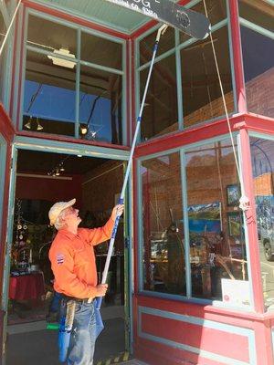 Storefront cleaning - Chocolate Dog, Silverton, Colorado