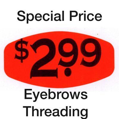 Special offer for eyebrows threading...