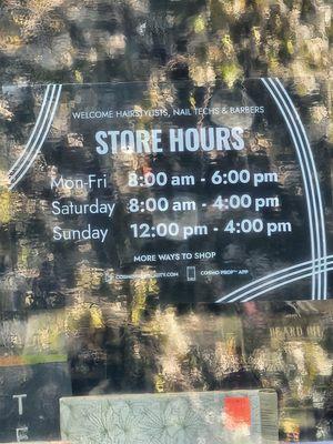 Store hours that they don't listen to.