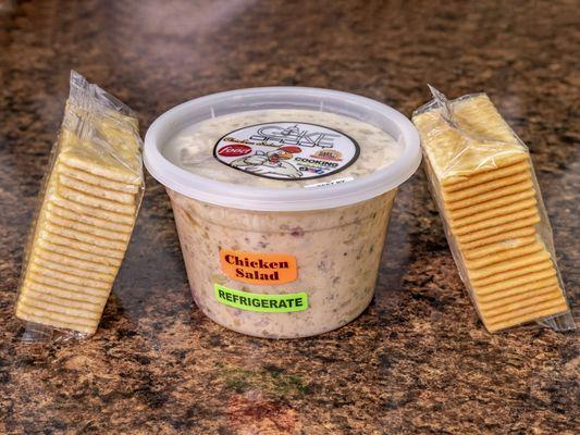 Smoked Chicken Salad
Fresh, smoked & creamy chicken salad comes with one package of crackers.  We have 2 sizes 16oz (featured) & 12oz.