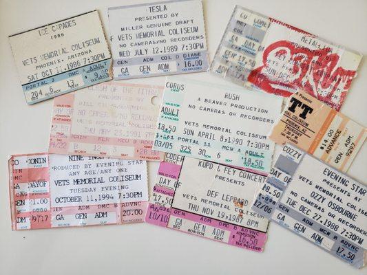 Concert tickets stubs from my early adventures here!