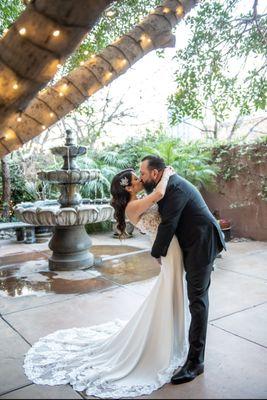 Mr. & Mrs. In the courtyard