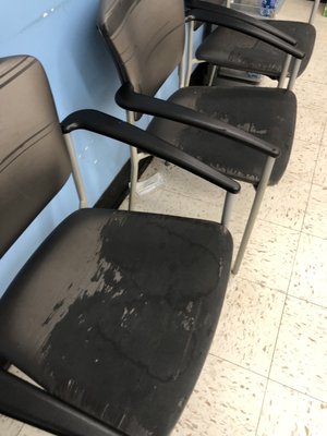 The pharmacy waiting chairs are covered in dry piss and poo. So unsanitary and gross.