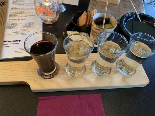 Flight wine tasting