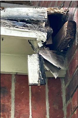 damage from overflowing gutter over years