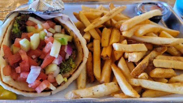 Falafel Sandwich with Fries