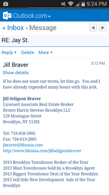 This is the email I received back from Jill Braver when I asked her a question about commission adjustment