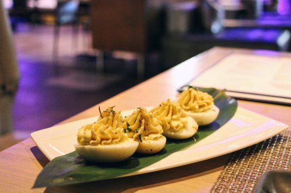 White Truffle & Goat Cheese Deviled Eggs