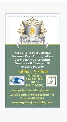 Personal and business taxes. Immigration Services and Public Notary.