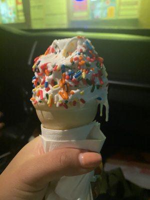 Vanilla ice cream with sprinkles