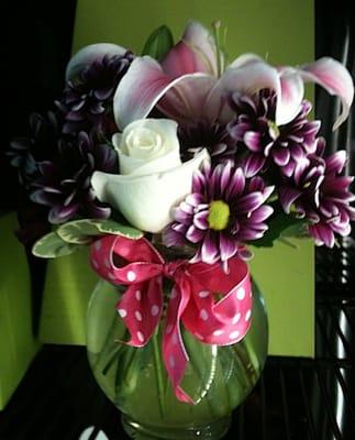 This is one of our most popular custom bouquets  -- Pink Polka!