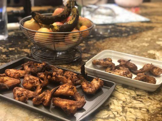 Smoked Wings on a Traeger Pellet Grill by Nur Deen, proprietor of Chameleon Catering.