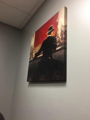 Nice photo in a conference room. }:{