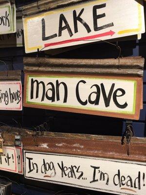 Man Cave signs are always a good choice for Fathers Day