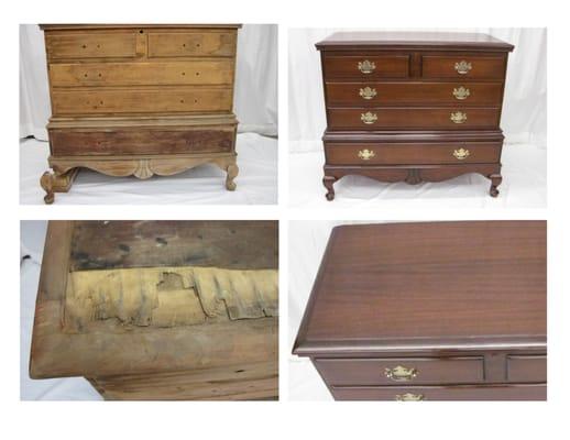 Mid 20th Century Queen Ann Style Mahogany Cedar Chest in the form of a Lowboy.