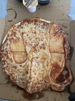 Bro this is how my pizza came. Please put the sauces on there side or in a separate bag.