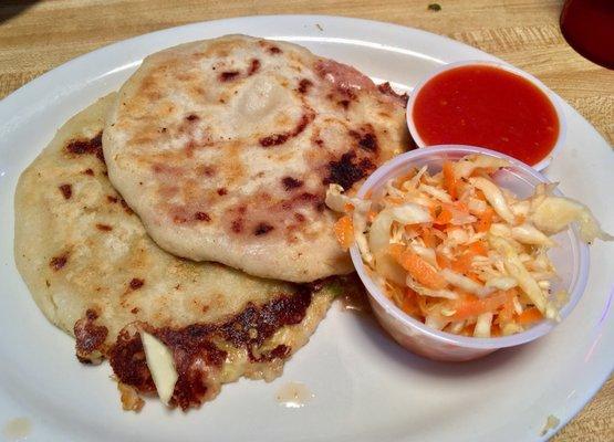 Bean & Cheese / Chicken & Cheese pupusas ($2.50 each)