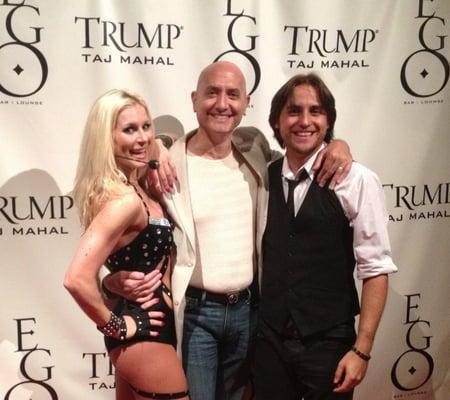 With students Dan Jost & Gina Cannuscio after a performance with their group Almost Angels at the Trump Taj.