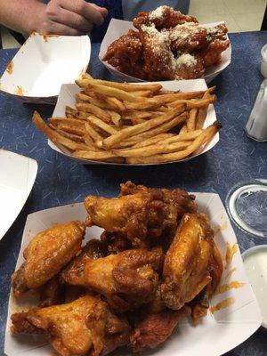 Buffalo Ranch and Titters wings & large fries