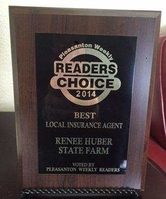 Voted Best Local Agent by The Readers of Pleasanton Weekly 3 years in a row 2013 and 2014 and 2015.