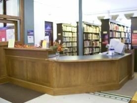 The circulation desk at the Negaunee Public Library.