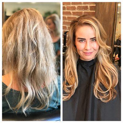 Donna Bella itip hair extensions before and after