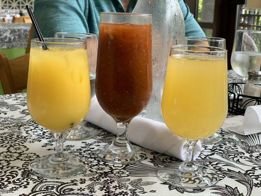 Screwdriver, Bloody Mary, and mimosa