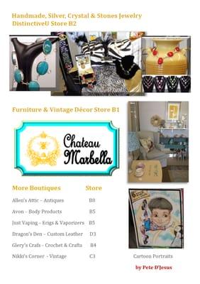 Chateau Marbella
 Antiques, Vintage and Refurbished Furniture
 Store B1