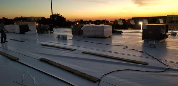 TPO on a flat roof.