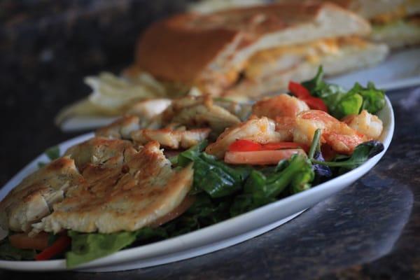 Grilled Chicken & Shrimp Salad
 Choice of Lemon Vinaigrette Dressing